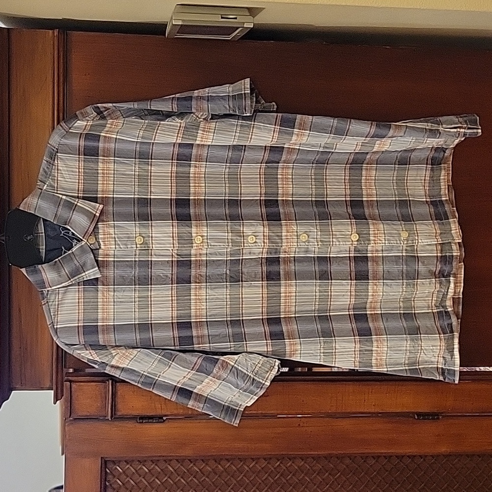Tommy Bahama | Men's 100% Silk Blue Plaid Short Sleeve Shirt - Size Large
